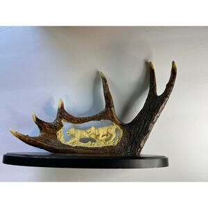 Decorative 11-1/2" Wolves Wolf Pack Blade Knife Stand Faux-Antler